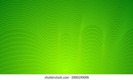 Modern colorful gradient background with wavy lines. Green geometric abstract presentation backdrop. Vector illustration