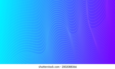 Modern colorful gradient background with wavy lines. Blue geometric abstract presentation backdrop. Vector illustration