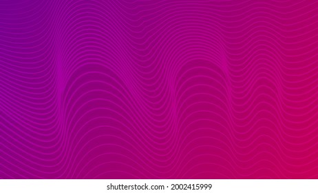 Modern colorful gradient background with wavy lines. Purple geometric abstract presentation backdrop. Vector illustration