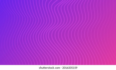 Modern colorful gradient background with wavy lines. Purple geometric abstract presentation backdrop. Vector illustration