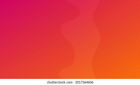 Modern colorful gradient background with wavy lines. Orange geometric abstract presentation backdrop. Vector illustration
