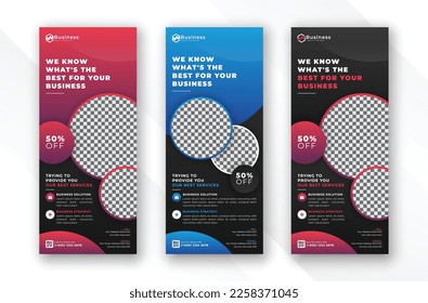 Modern colorful gradient display exhibition abstract business advertisement roll up standee banner