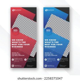 Modern colorful gradient display exhibition abstract business advertisement roll up standee banner