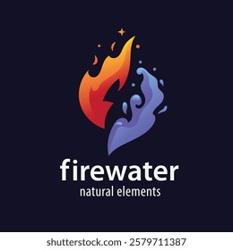 Modern colorful gradient fire and water illustration, combination of the two can be dynamic and fascinating.