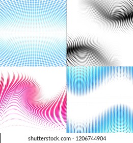 Modern colorful halftone set background vector design