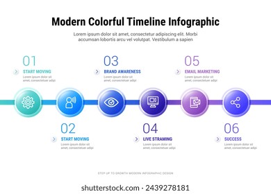 Modern Colorful Horizontal Timeline Infographic