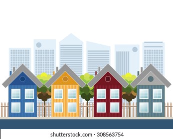 Modern Colorful Houses, Cityscape