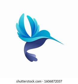 Modern Colorful Hummingbird Logo Vector Illustration