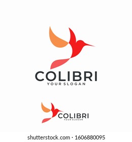 Modern Colorful Hummingbird Logo Vector Illustration