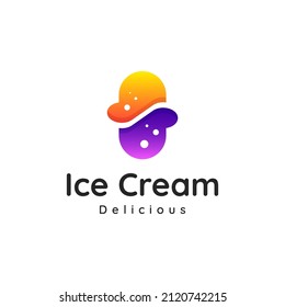 Modern colorful ice cream logo