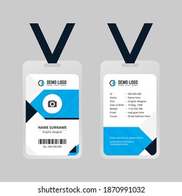  Modern Colorful ID Card Design Template with Abstract Shape. Easy to Use and Customize.