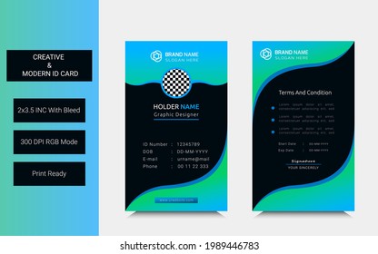 Modern Colorful Id card template vector