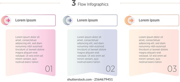Modern colorful Infographic elements design template, business concept with 3 steps