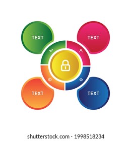 modern colorful infographic, presentation and information material template, circle shape element, advertising, vector design