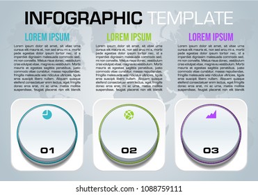 Modern colorful infographics options template vector with switch in blue color
