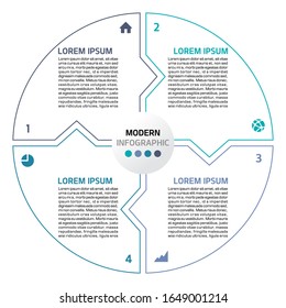 Modern colorful infographics options template vector with outline circle on white background