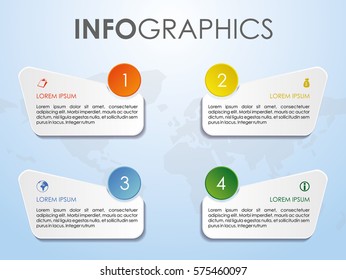 Modern colorful infographics options template vector with blue background. Can be used for web design, brochure, presentations and workflow layout.