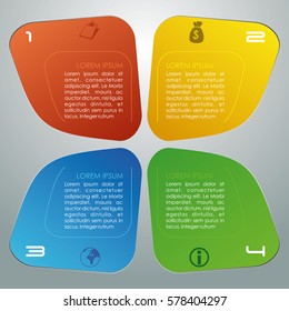 Modern colorful infographics options template vector with grey background. Can be used for web design, brochure, presentations and workflow layout.