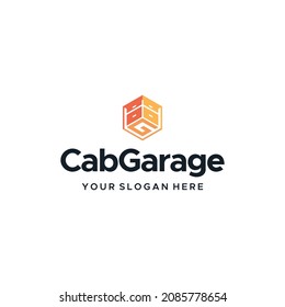 Modern colorful initial G CABGARAGE logo design
