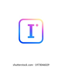 modern and colorful initial I logo design