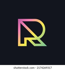 modern and colorful initial R logo design
