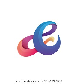 Modern colorful initial & template