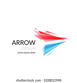 Modern colorful isolated arrow conceptual design template. Abstract contemporary logo, icon isolated. Web abstract Pointer. Vector illustration