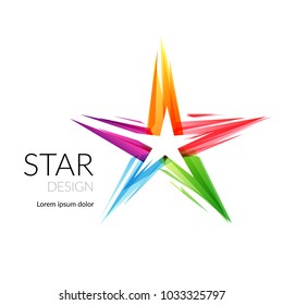 Modern colorful isolated star sign conceptual template. Abstract contemporary isolated logo, icon design. Vector illustration