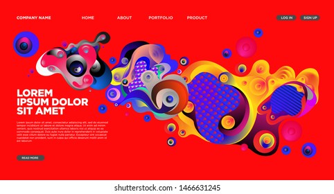 Modern Colorful Landing page Abstract Fluid Background Template. Wave Liquid shape in colorful Website background in Eps 10. 

