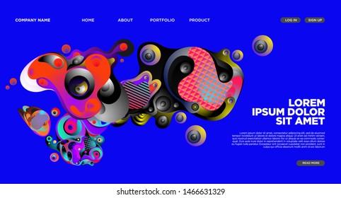Modern Colorful Landing page Abstract Fluid Background Template. Wave Liquid shape in colorful Website background in Eps 10. 
