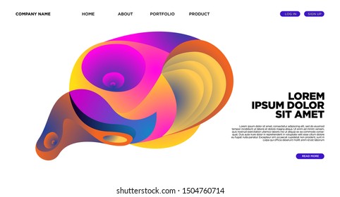 Modern Colorful Landing page Abstract Fluid Background Template. Wave Liquid shape in colorful Website background in Eps 10.
