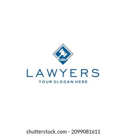 Modern Colorful LAWYERS Hammer Table logo design