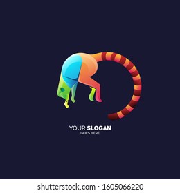modern and colorful lemur logo