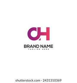 Modern colorful letter AH HA logo design vector element. Initials business logo.