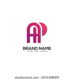 Modern colorful letter AP PA logo design vector element. Initials business logo.