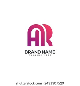Modern colorful letter AR RA logo design vector element. Initials business logo.
