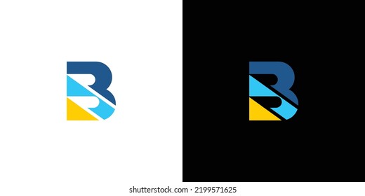 Modern and colorful letter B initials abstract logo design