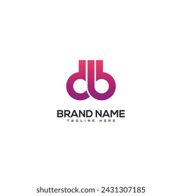 Modern colorful letter DB BD logo design vector element. Initials business logo.