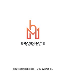 Modern colorful letter MH HM logo design vector template. Initials business logo.