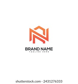 Modern colorful letter NA AN logo design vector template. Initials business logo.