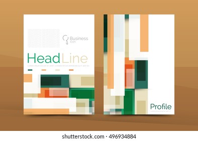 Modern colorful line composition design. Abstract background set