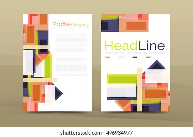 Modern colorful line composition design. Abstract background set