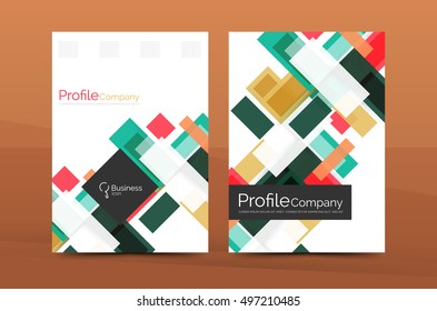 Modern colorful line composition design. Abstract background set