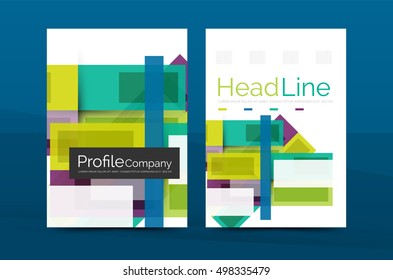 Modern colorful line composition design. Abstract background set