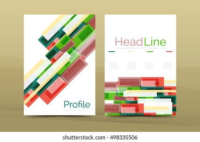 Design moderno e colorido de composição de linhas. Conjunto de plano de fundo abstrato