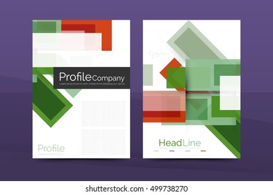 Modern colorful line composition design. Abstract background set