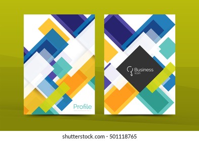 Modern colorful line composition design. Abstract background set