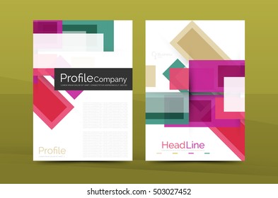 Modern colorful line composition design. Abstract background set