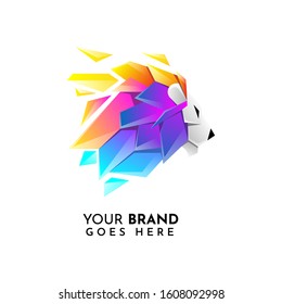 Modern and colorful Lion head logo