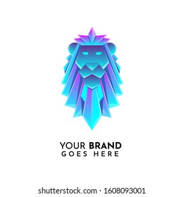 Modern and colorful Lion head logo